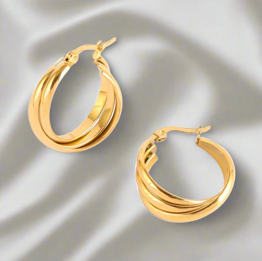 Gold Twisted Hoops